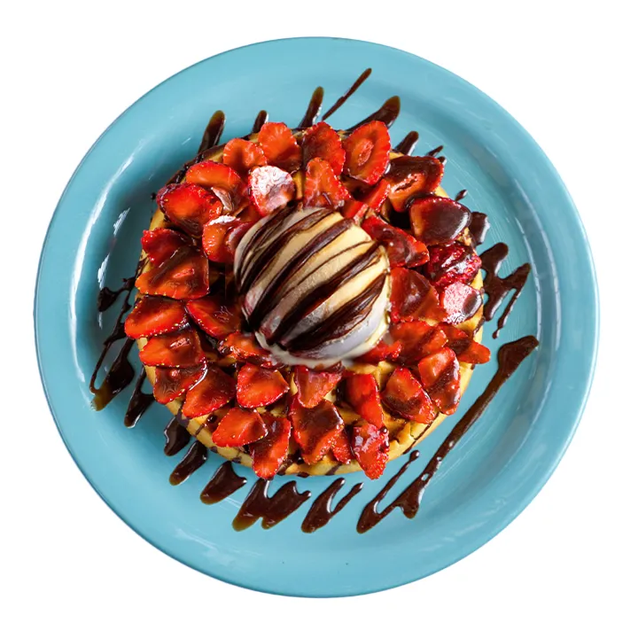 Ver foto de Helado (a elegir), chocolate y fresas.
