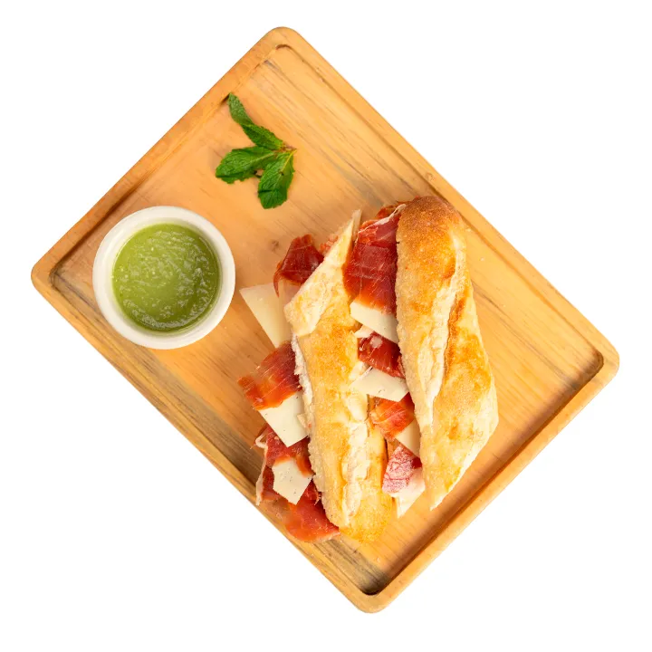 Ver foto de Queso piave, proscuitto y aceite de oliva.
